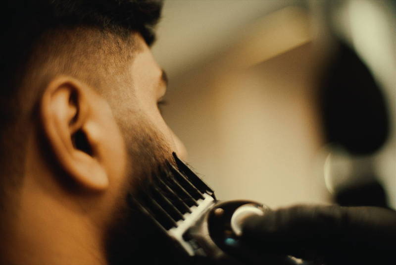 Beard trim in progress at RDH Barbers, Black owned barbershop Toronto